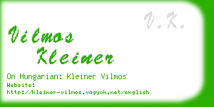 vilmos kleiner business card